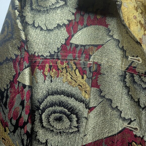 Vintage CHICO"S Design Tapestry Jacket 90s Silk Print US Size 8 - Picture 4 of 12